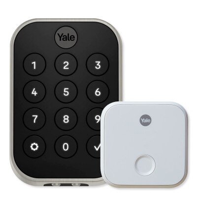 Yale Pro 2 Key Free Pushbutton Keypad Lock, Bluetooth with Wi-Fi Connect Bridge, Satin Nickel